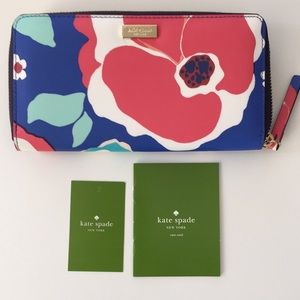 ✨NEW✨Kate ♠️ Spade Newbury Lane Cherry Floral Zip-Around Wallet